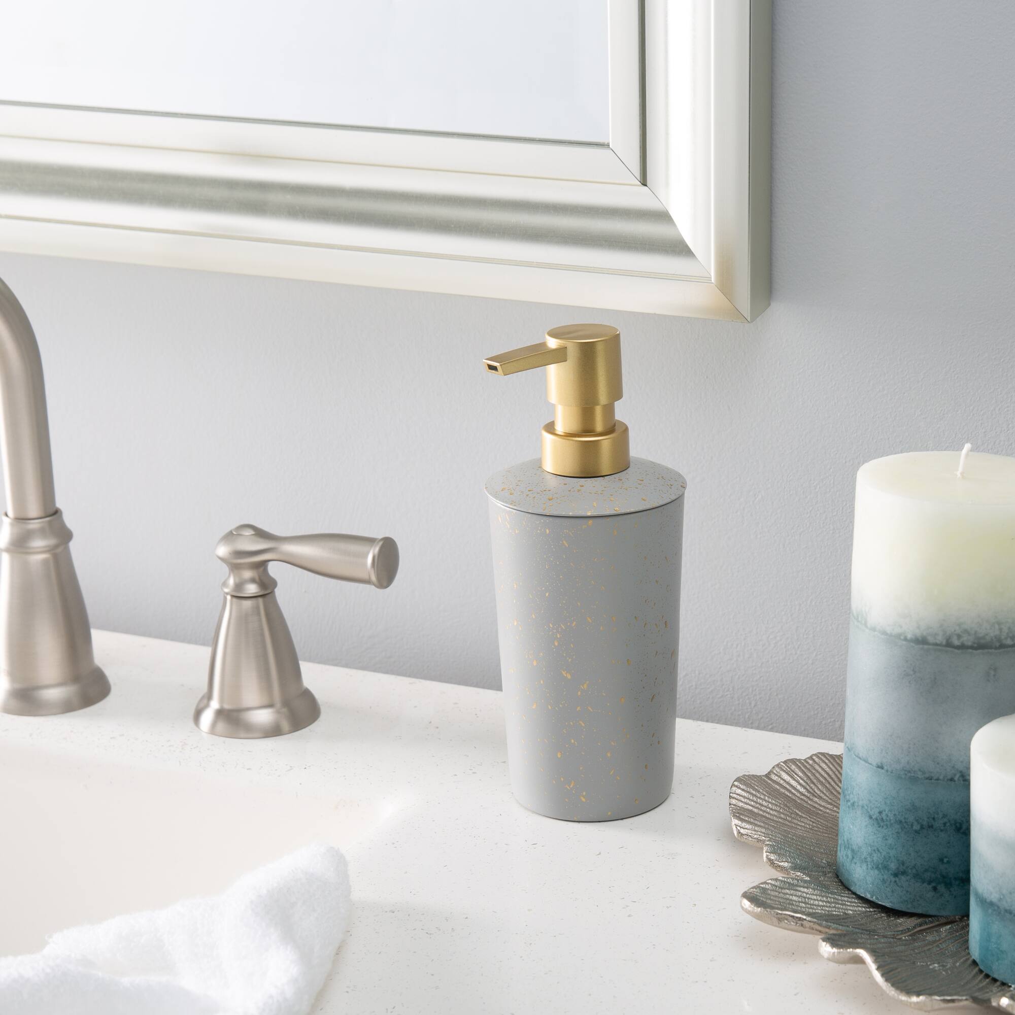 Elle Décor Gray Modern Metal Soap Pump